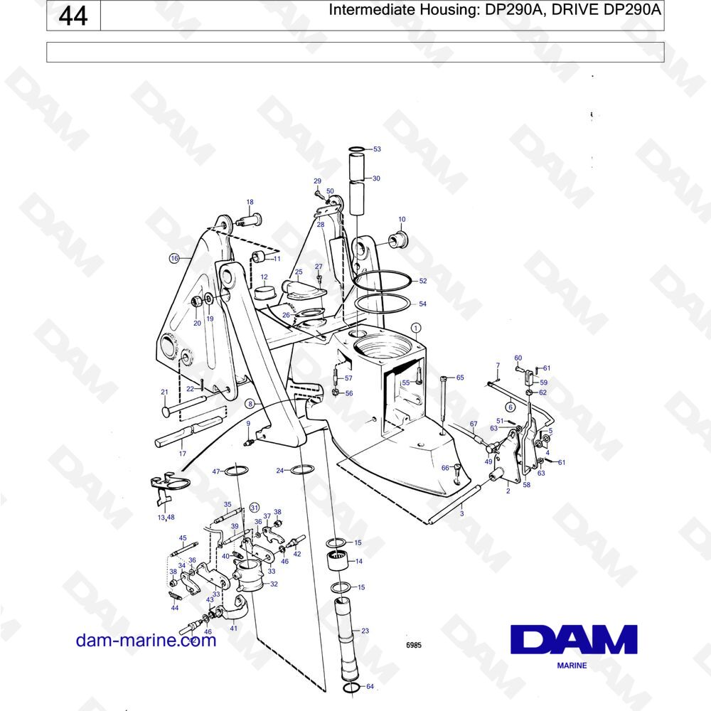 Parts and views for Volvo Penta 290DP